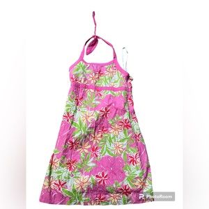 Lilly Pulitzer Halter vintage  Dress Sz14 Elephant Floral Print